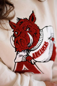 Gameday Social - Women's Arkansas Mascot Comfort Crew Sweatshirt