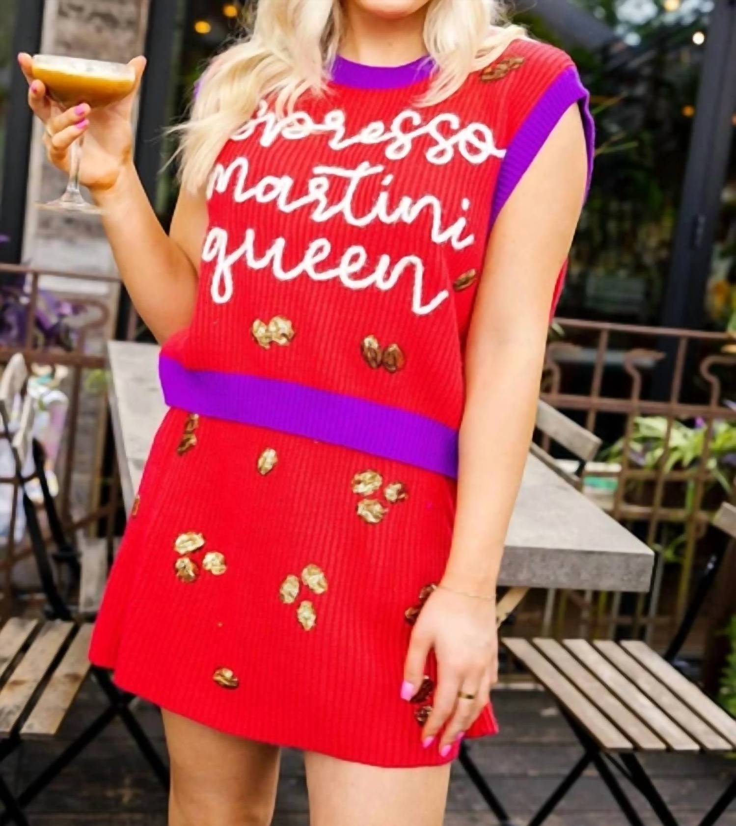 Queen Of Sparkles - Espresso Martini Queen Vest and Skirt Set