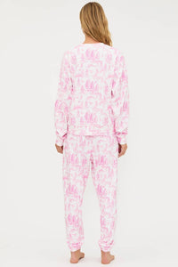 Beach Riot Georgie Sweatpant in powder pink toile - women's pants - alternate view