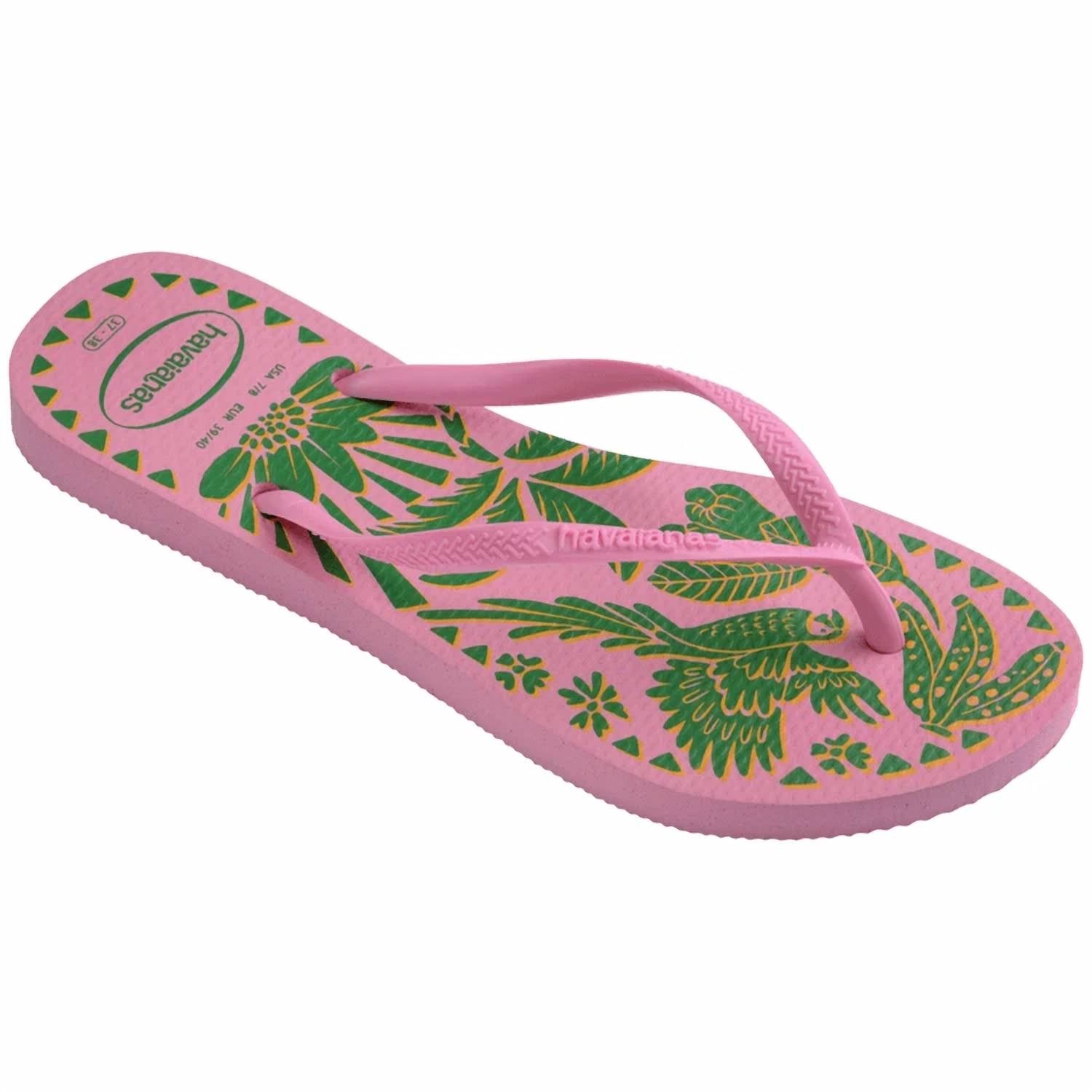 havaianas Women's Slim Tucano Flip Flops in pink multi - women's shoe