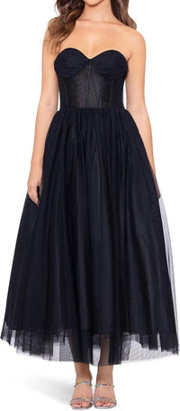 Betsy & Adam - Mesh Skirt Lace Gown