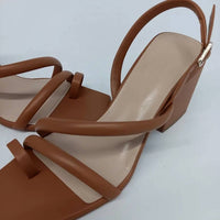 Lafayette 148 - Women's Calfskin Leather Heeled City Slingback Sandals