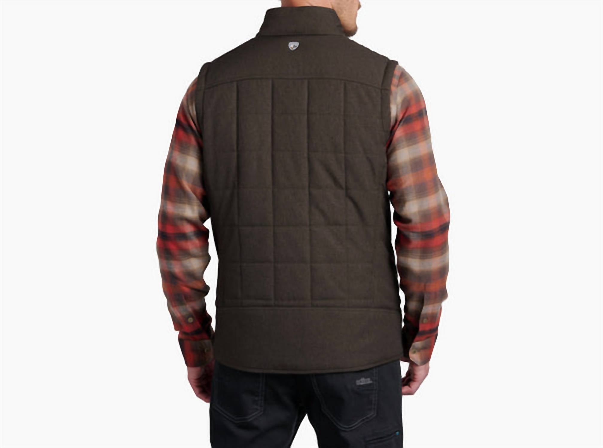 KUHL Impakt Insulated Vest in espresso - men's jacket - detail view