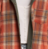 Mello - Women's Reversible Corduroy And Plaid Button Down Shirt