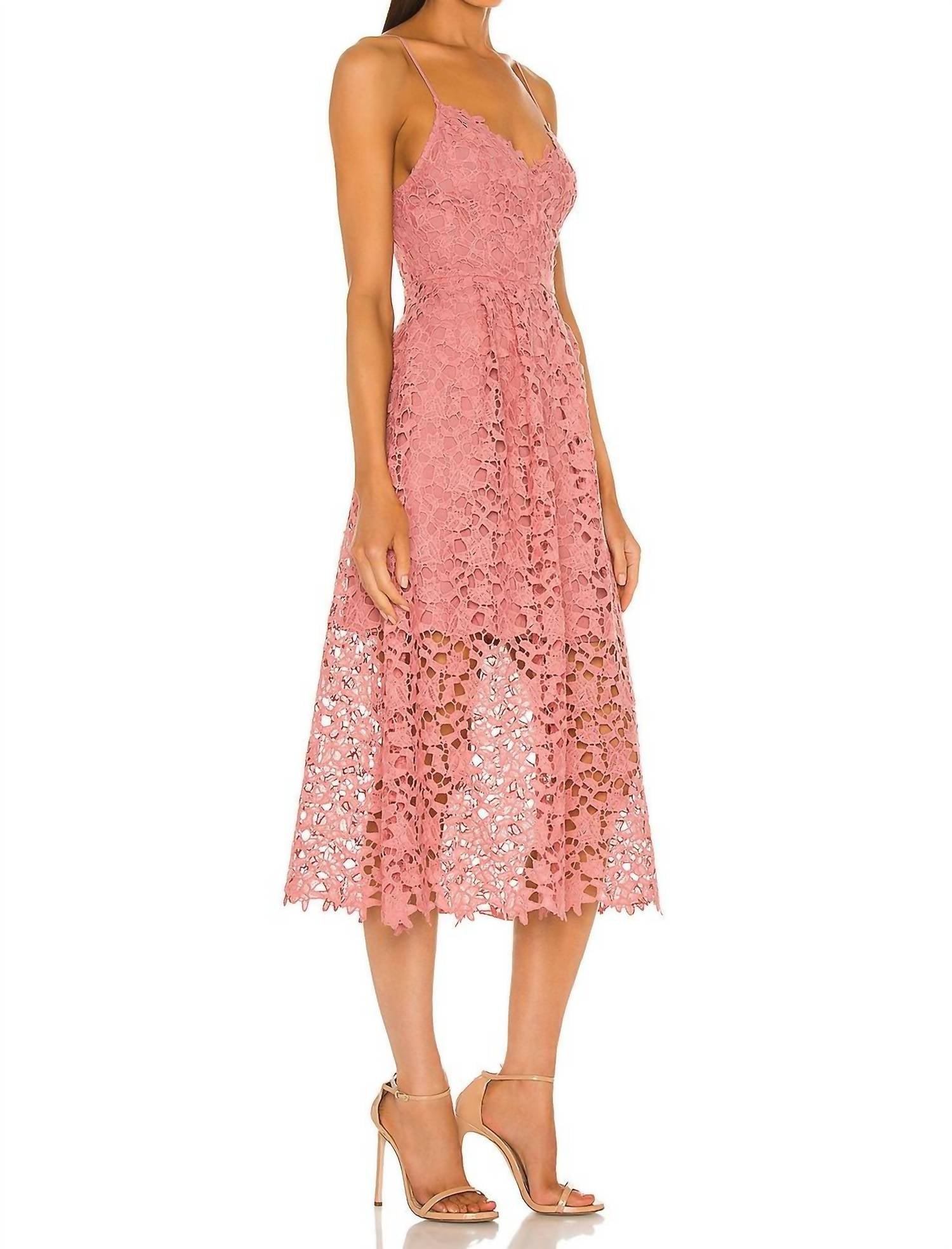 Astr - Lace A-line Midi Dress