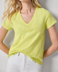 Lilla P - Short Sleeve Back Seam V-neck Top