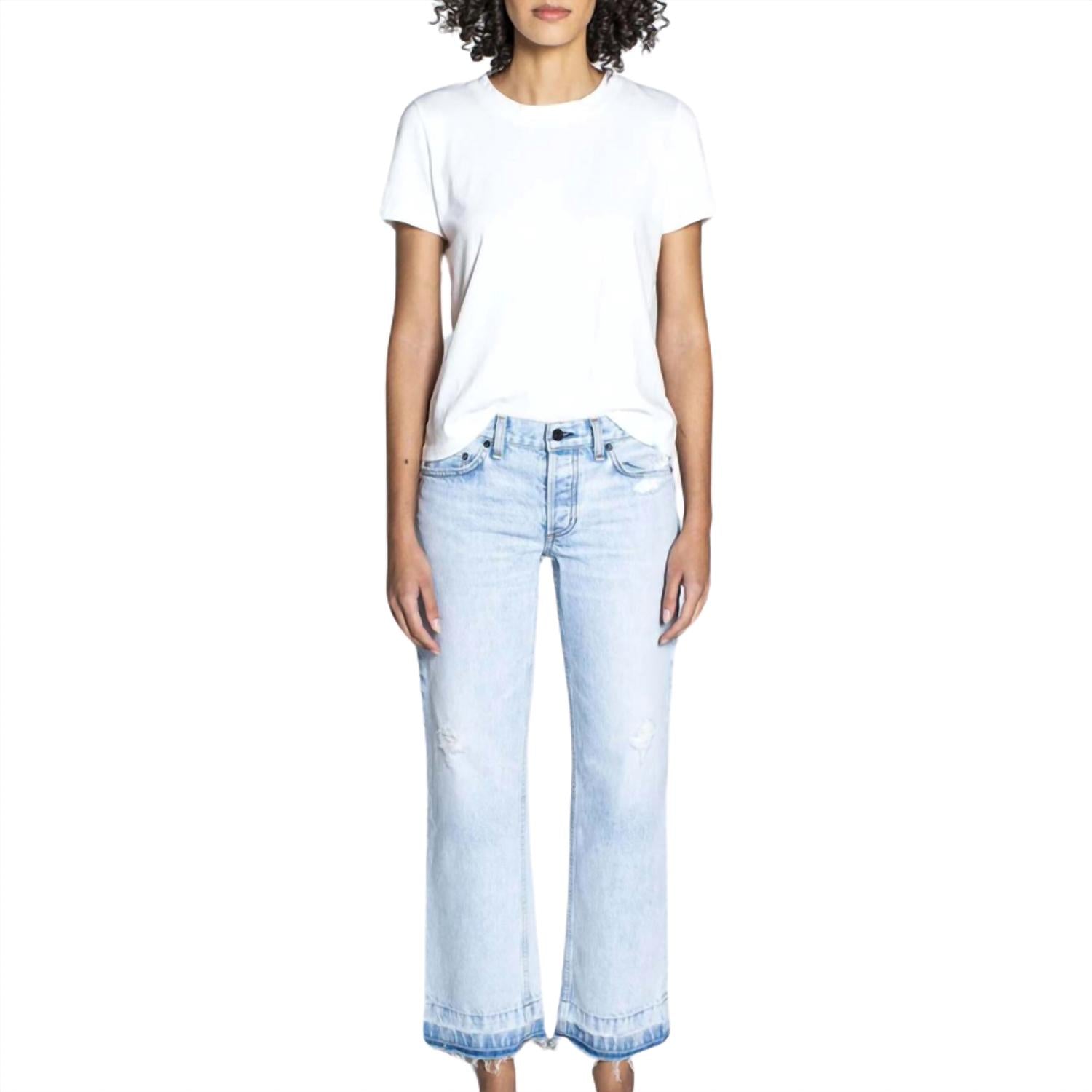ASKK NY Women's Low Rise Straight Jeans in bleach destroy - women's jeans - view 4
