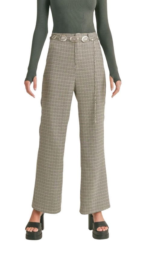 Sadie & Sage - Tavi High Waisted Houndstooth Pant