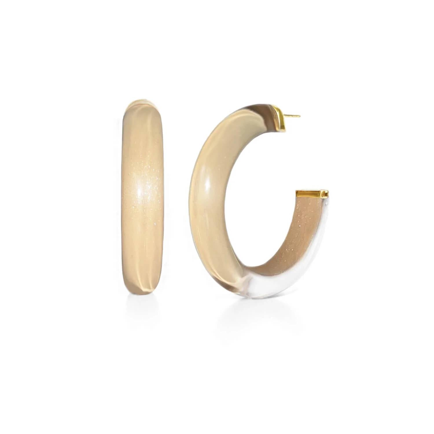 Gold & Honey - Women's Medium Illusion Hoop Earrings