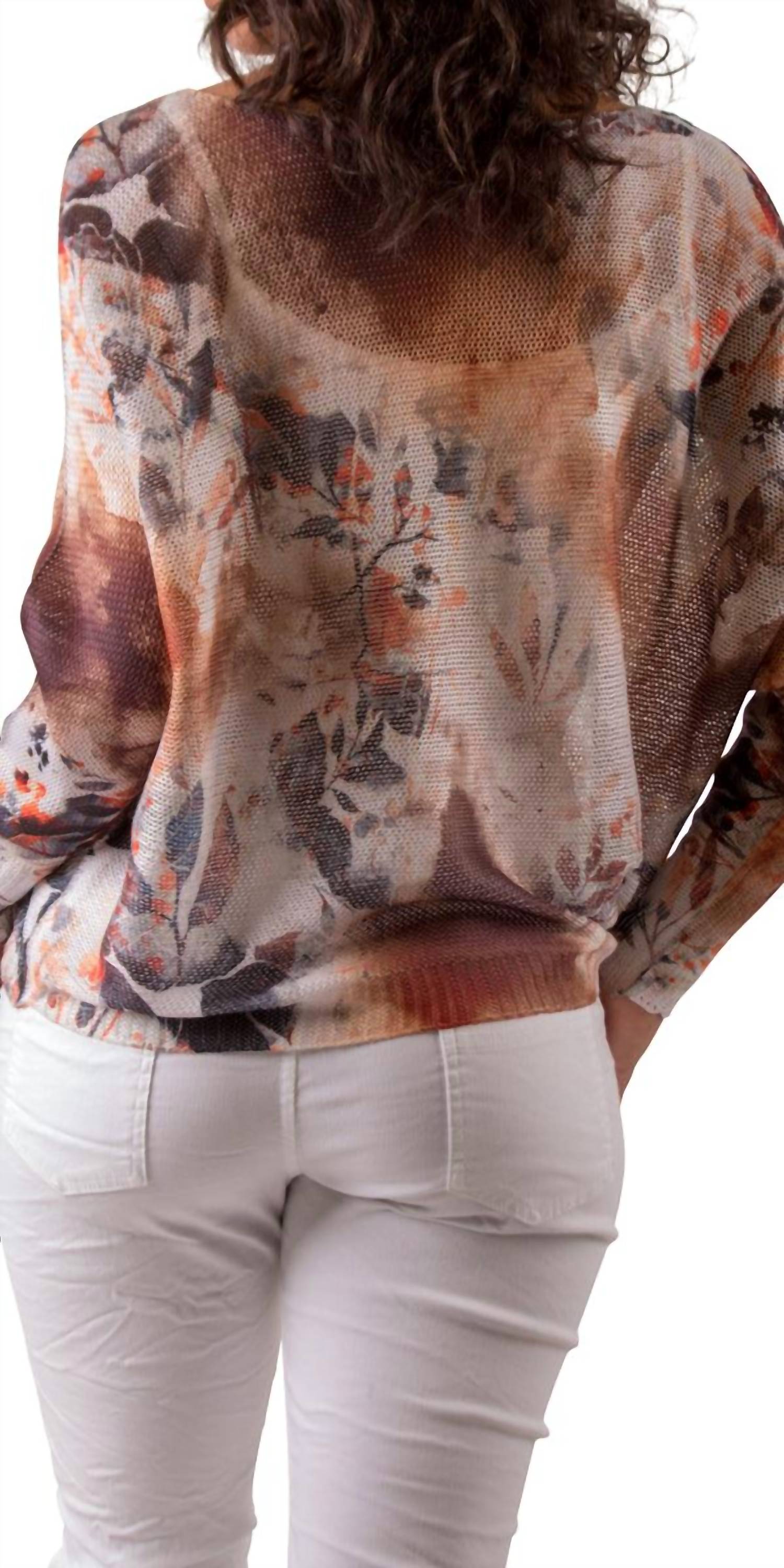 Gigi Moda - Donatella Sweater with Abstract Floral Print