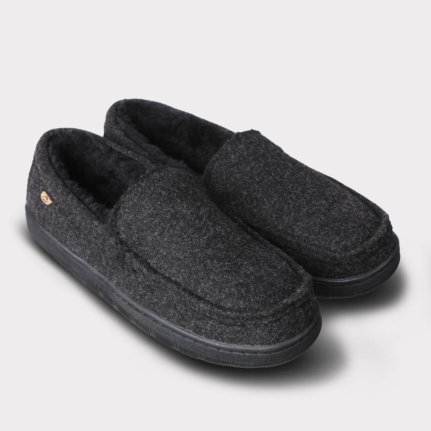 Lamo Men's Classic Harrison Wool Slip-on Moccasin in black - men's loafer - view 10