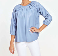 Dolce Cabo - Blakely Faux Leather Puff Sleeve Top