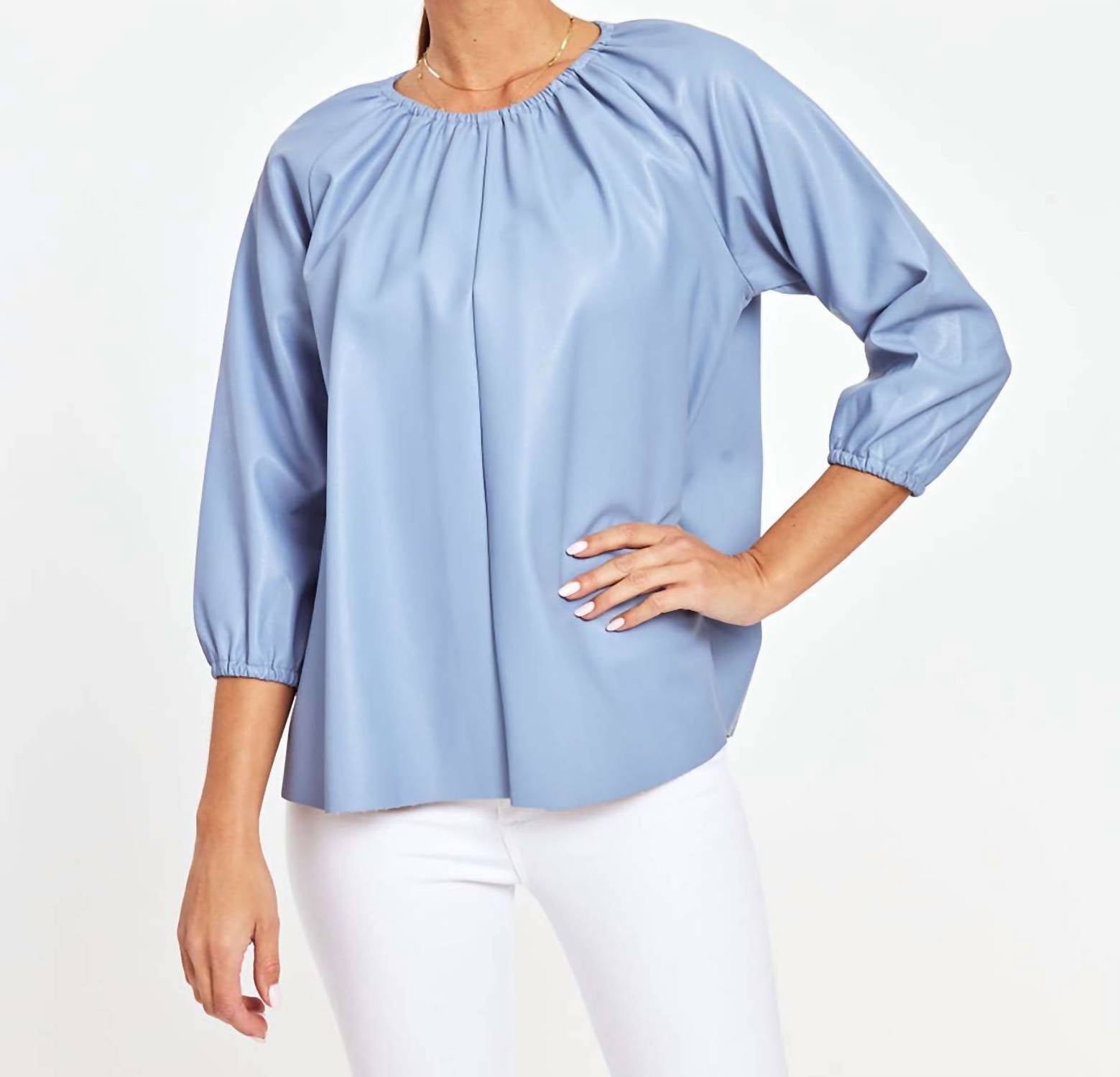 Dolce Cabo - Blakely Faux Leather Puff Sleeve Top