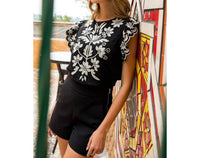 Thml - Flutter Embroidered Sleeve Top