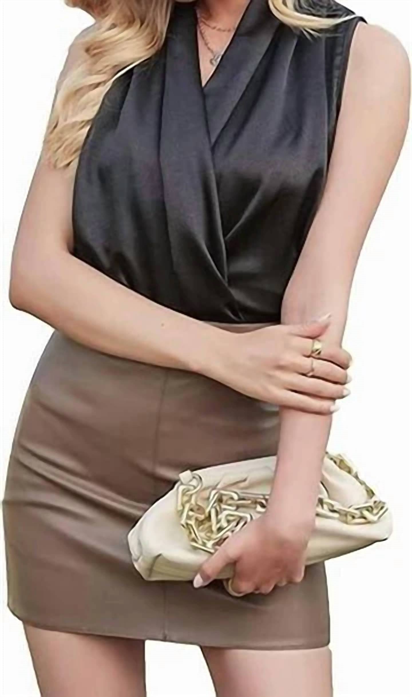 Hutch - Wrap Cowl Neck Sleeveless Top