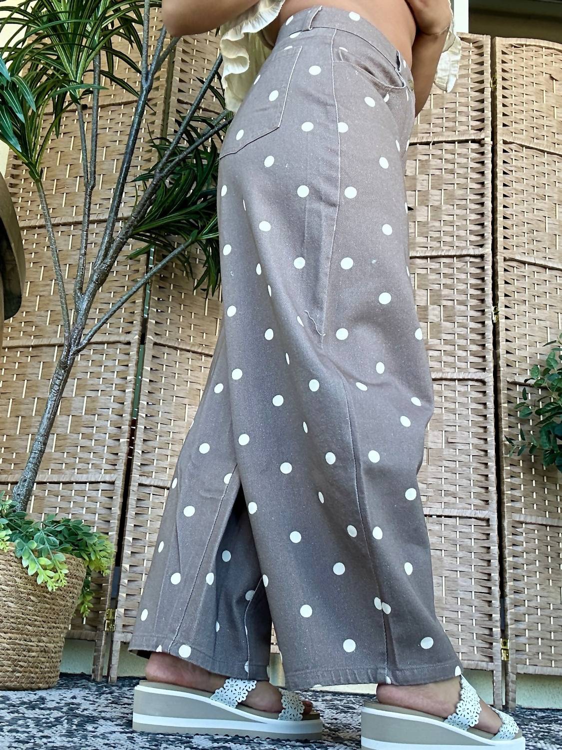 Peach Love - Polka Dot Gypsy Fit Pants