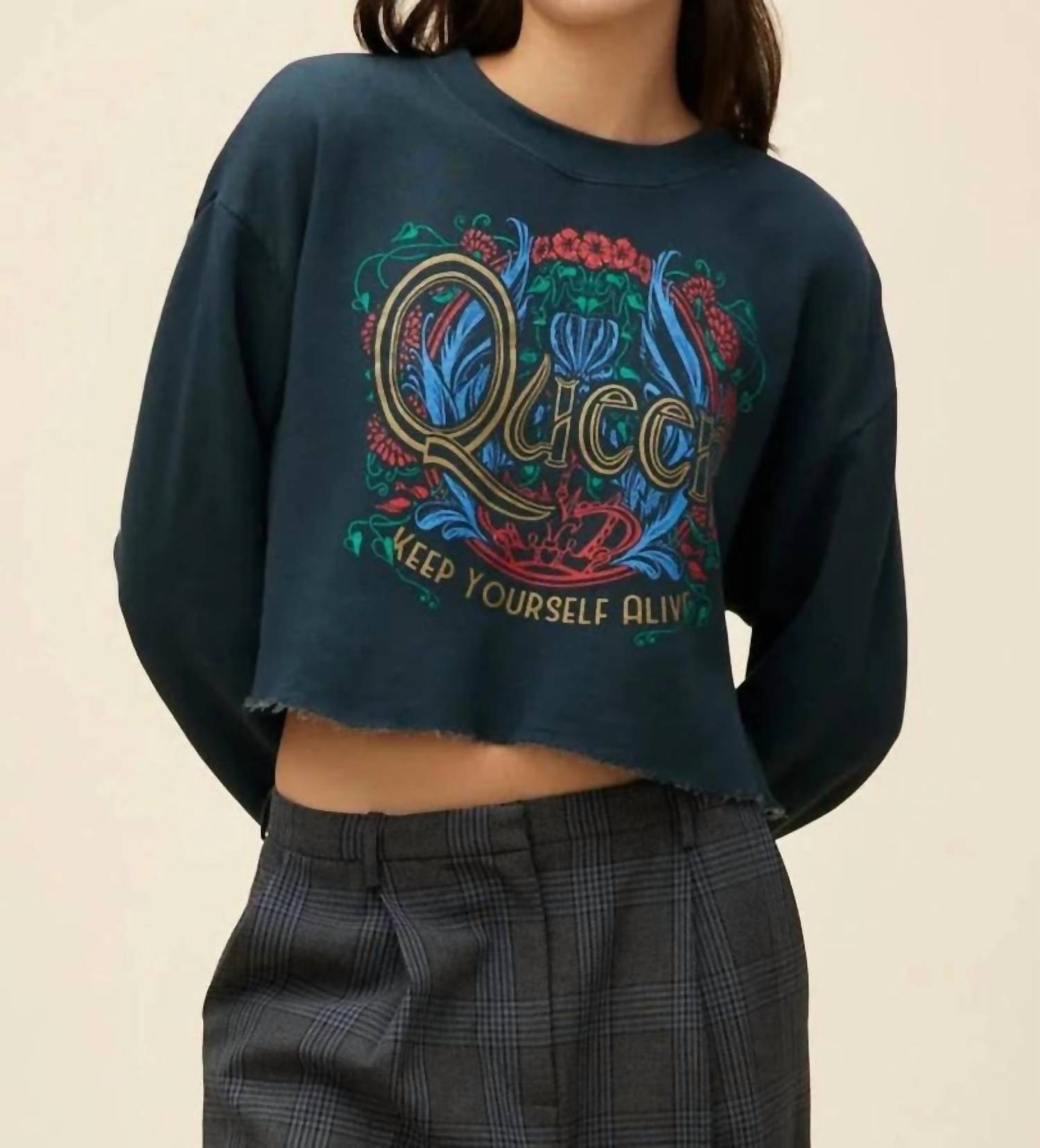Daydreamer - Queen Keep Yourself Alive Cut Off Sweatshirt