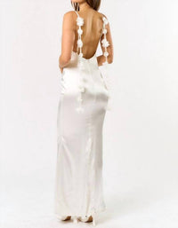 Blue Blush To Have And To Hold 3d Floral Applique Maxi Dress in white - women's dress - alternate view