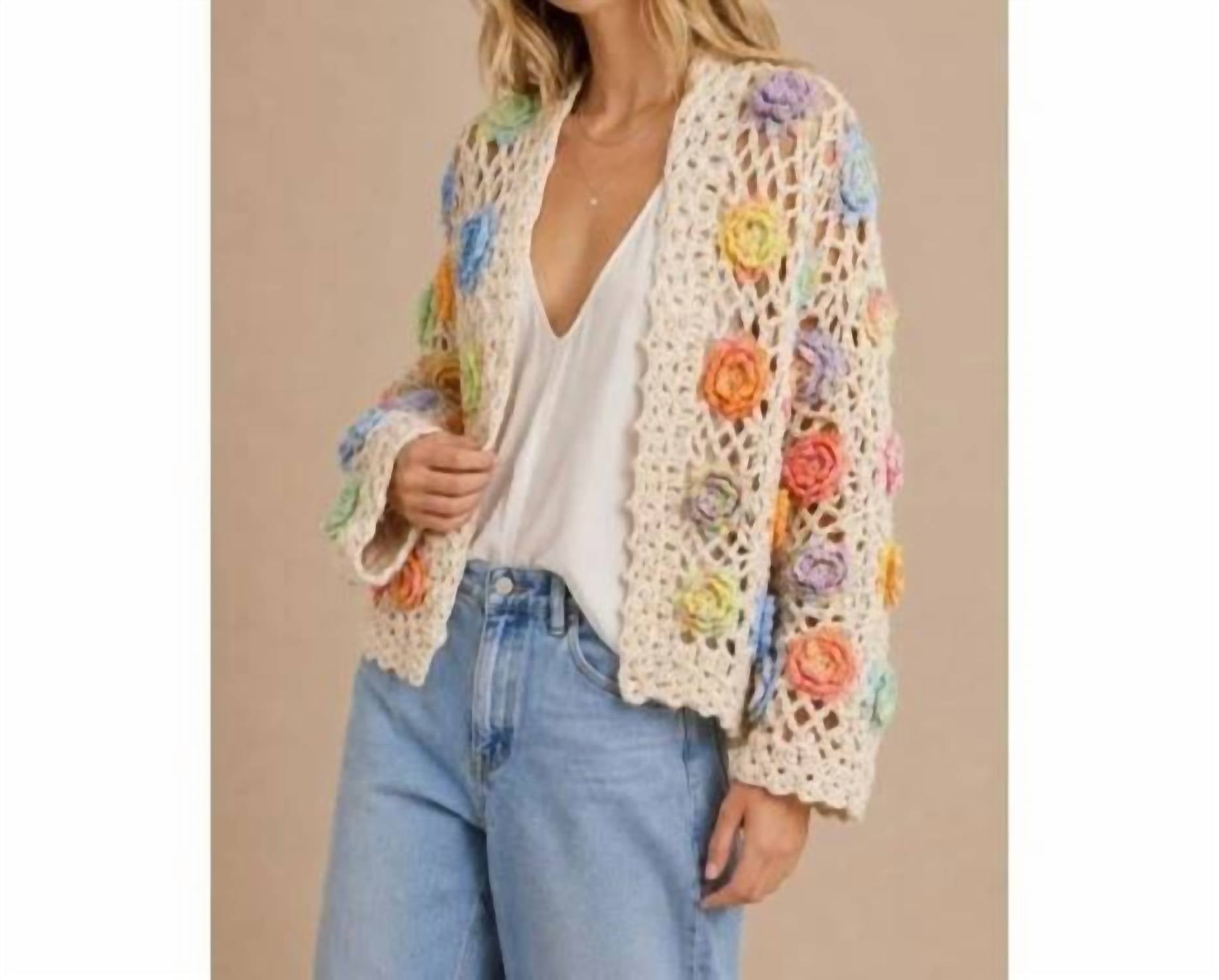 J.Nna - Flower Power 3D Crochet Cardigan