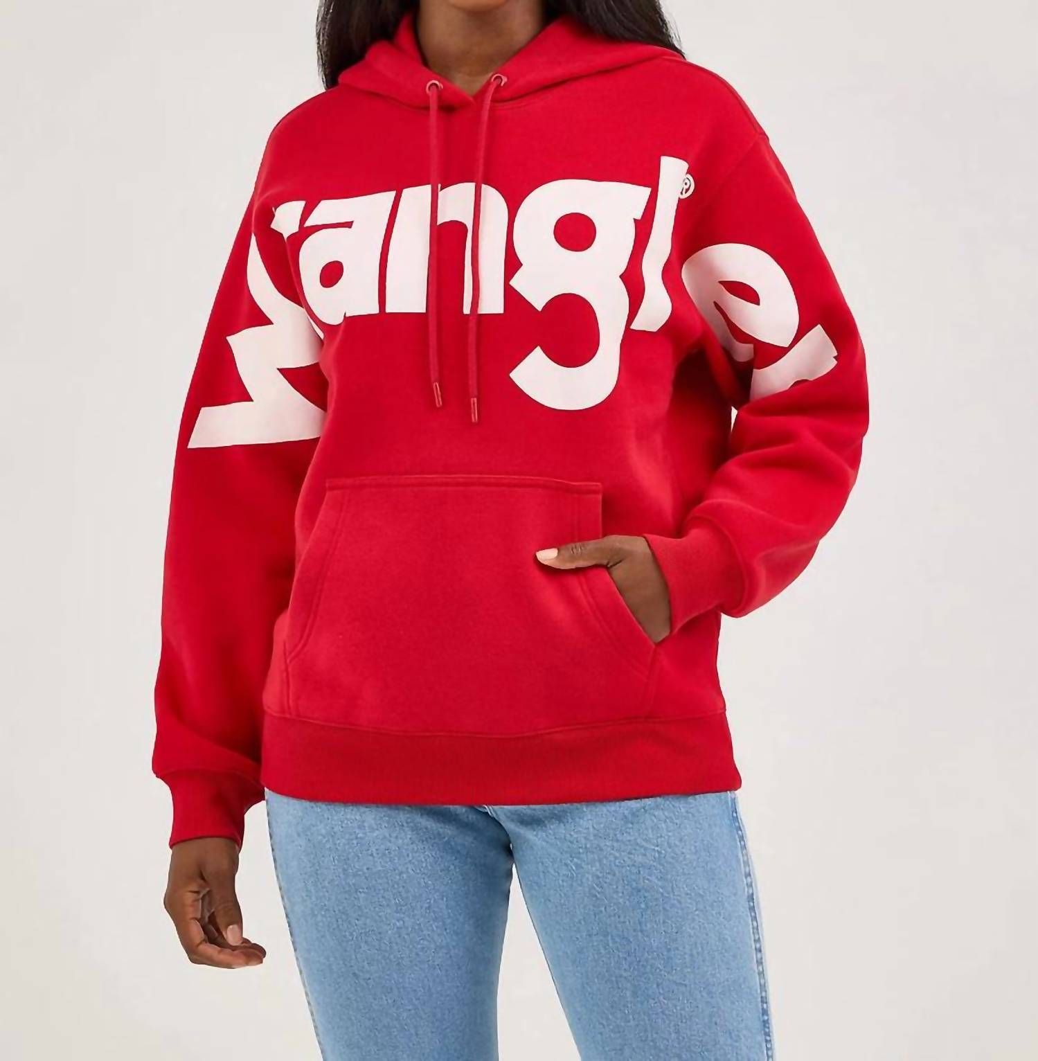 Wrangler Retro Western Punchy Graphic Hoodie in red - women's top
