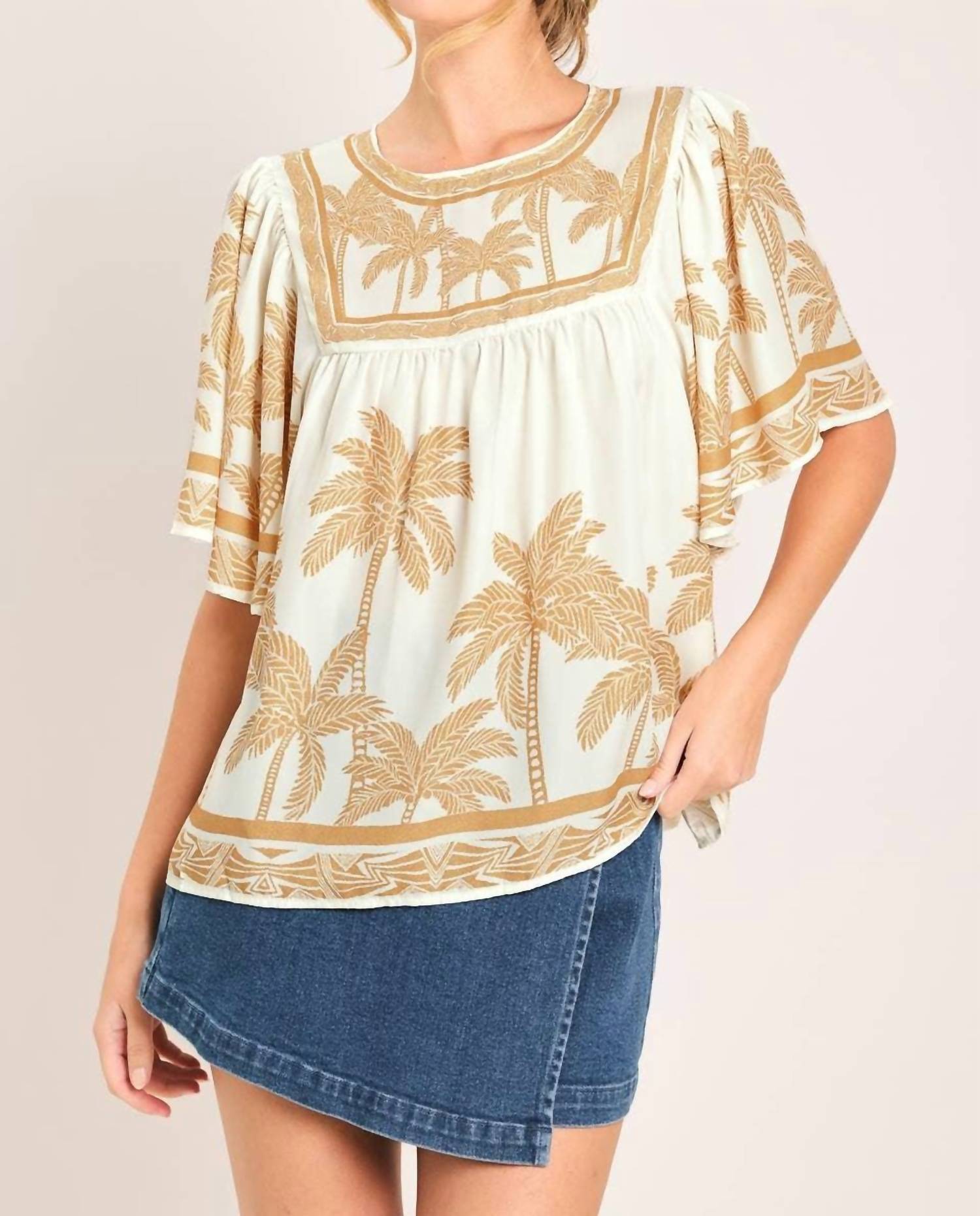Flying Tomato - Printed Woven Top