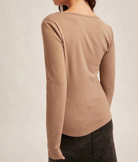 Hem & Thread - Lace Trim Long Sleeve Top