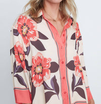 Renuar Bloom Garden Blouse in coral - women's blouse - view 5
