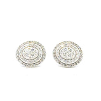 Aamiaa - 0.65 Carat Natural Diamond Double Halo Cluster Stud Earrings