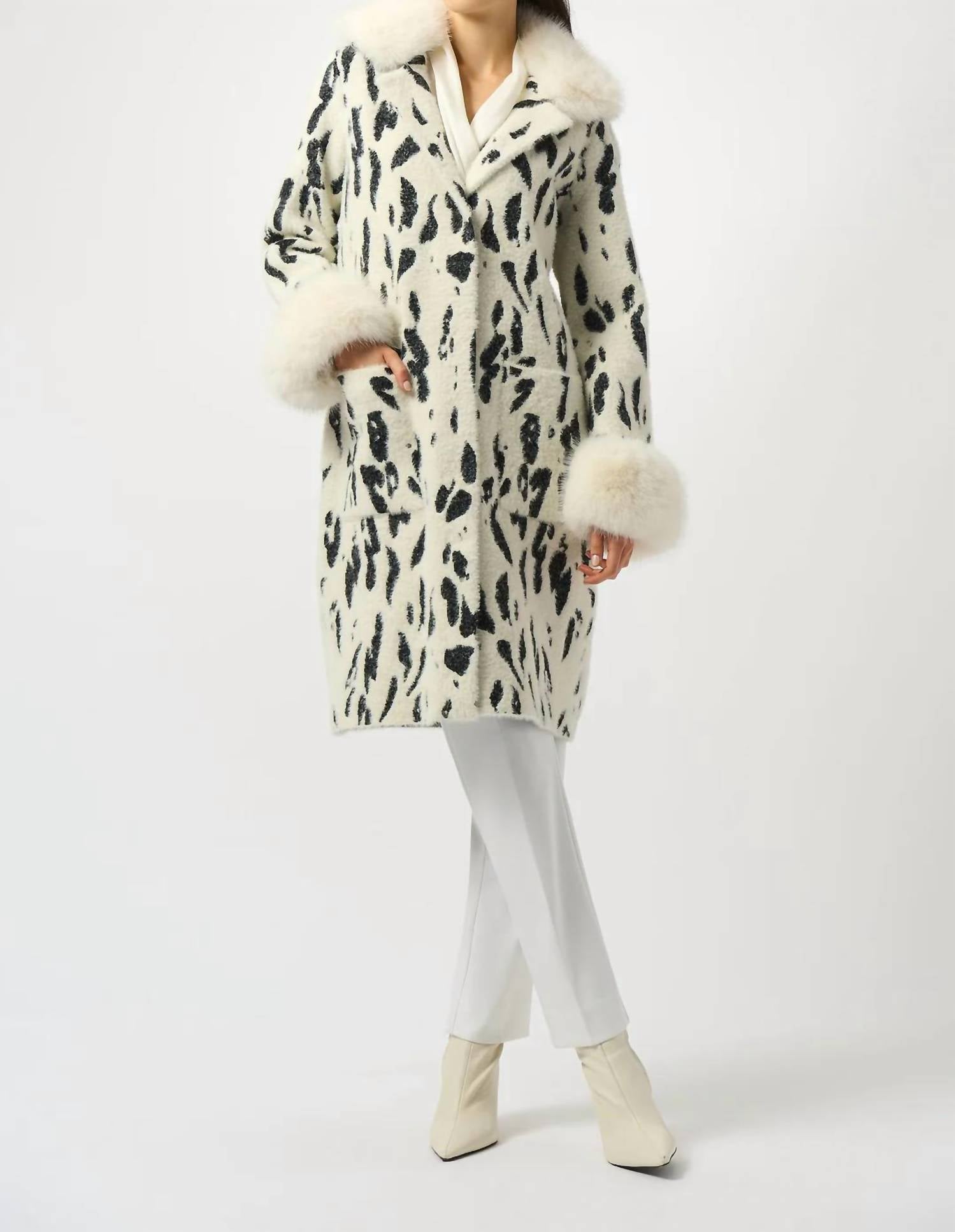 Joseph Ribkoff - Animal Print Faux Fur Coat