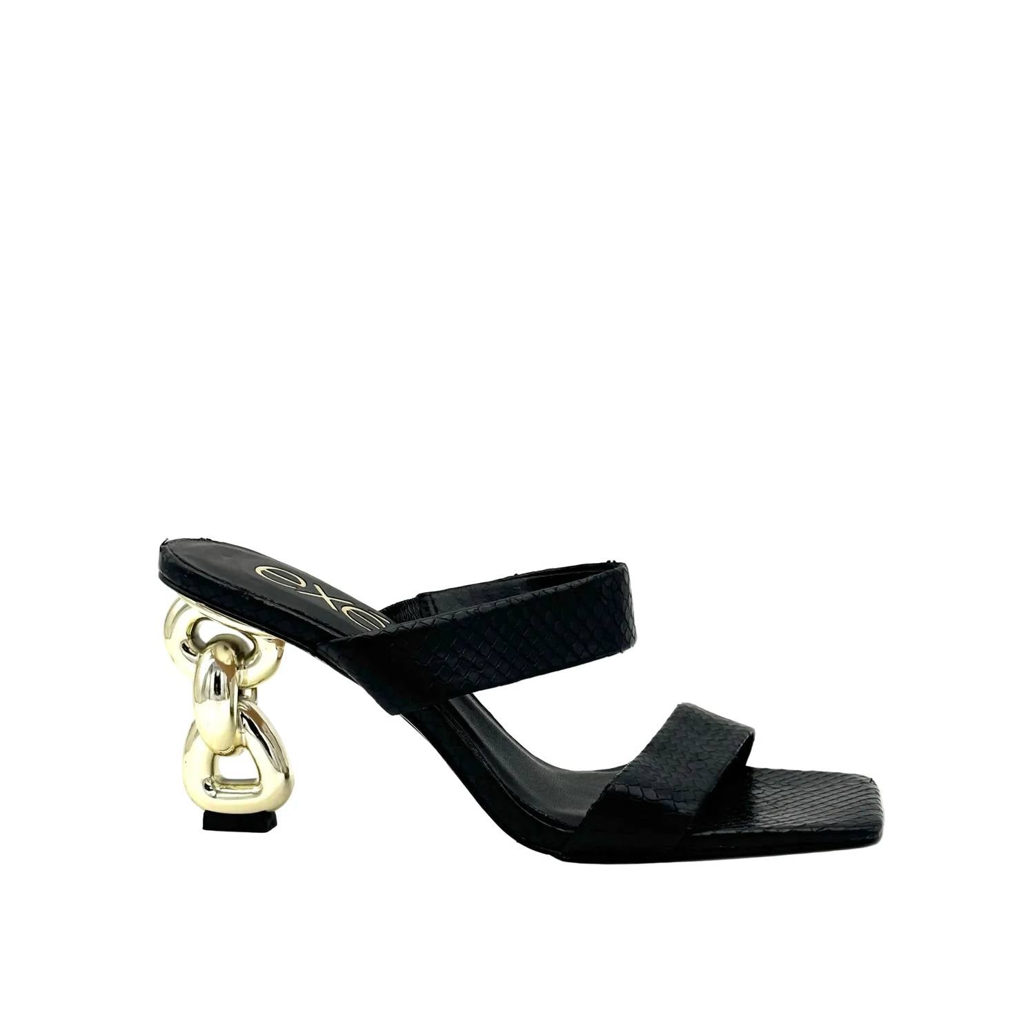 Exe - Women's Double-strap Chain-link Heel Slide Sandal