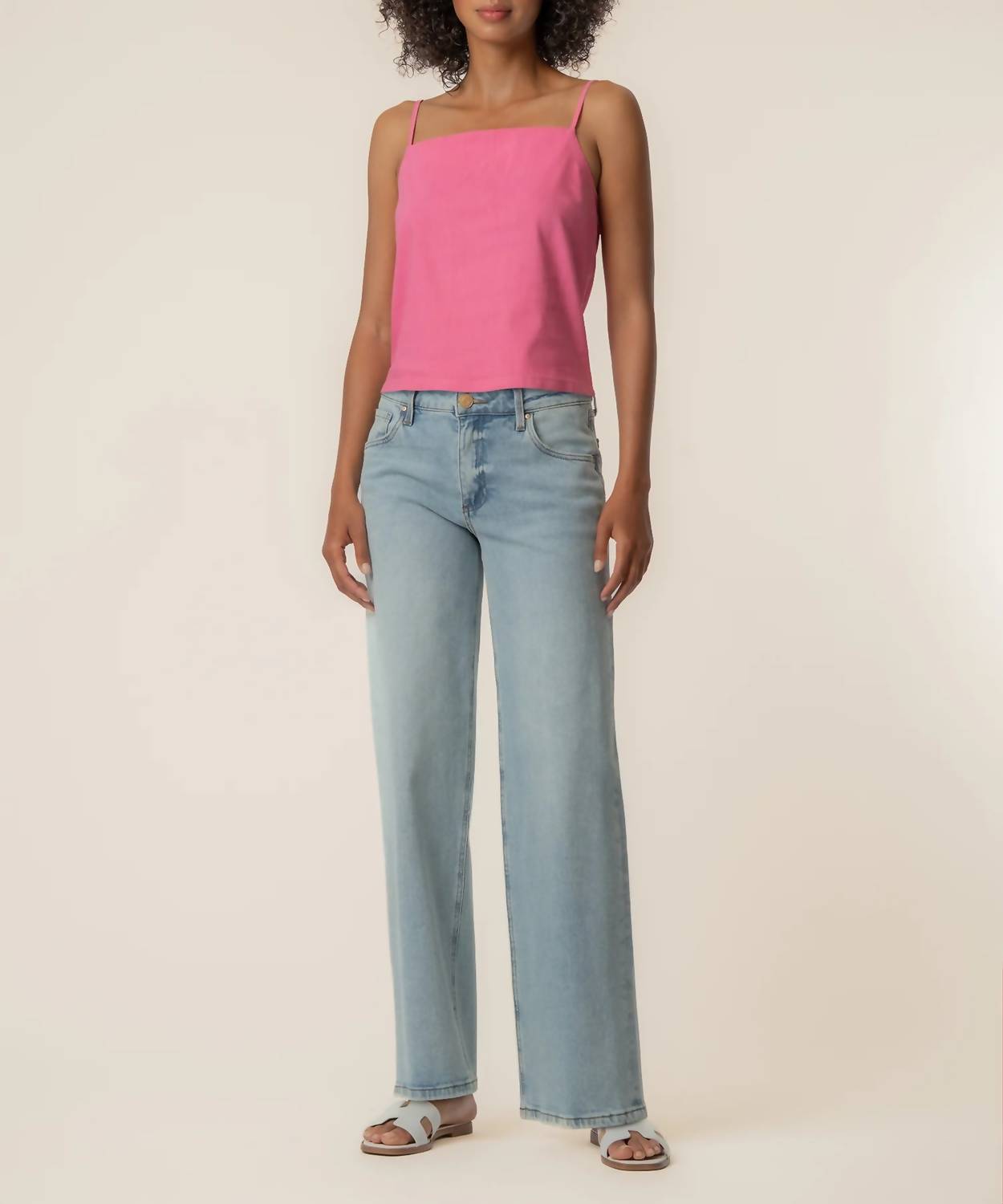 KUT FROM THE KLOTH Kerri Spaghetti Strap Top in lipstick - women's tank top