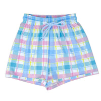 Lullaby Set Kids Plaid Swim Trunks in pastel - kids' item