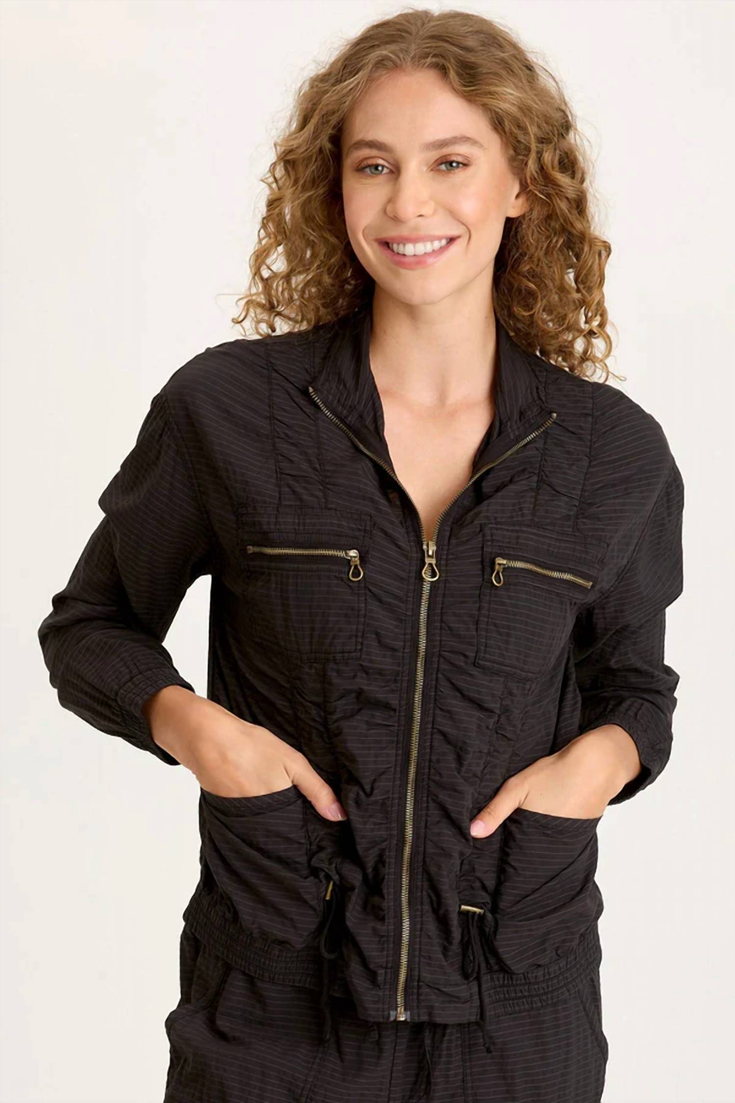 Xcvi - Amis Textured Cinchable Bomber Jacket