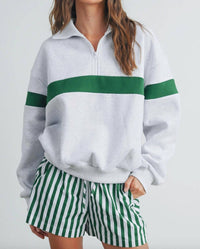 Buttermelon Sideline Half Zip Sweatshirt in grey - women's top