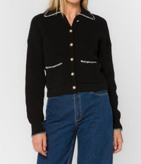 Velvet Heart Brantley Cardigan in black - women's cardigan - alternate view