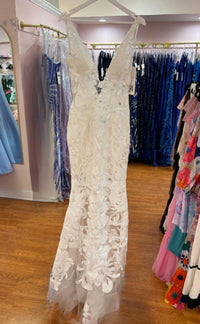 Jovani - Women's Plunging Neckline Embellished Dress