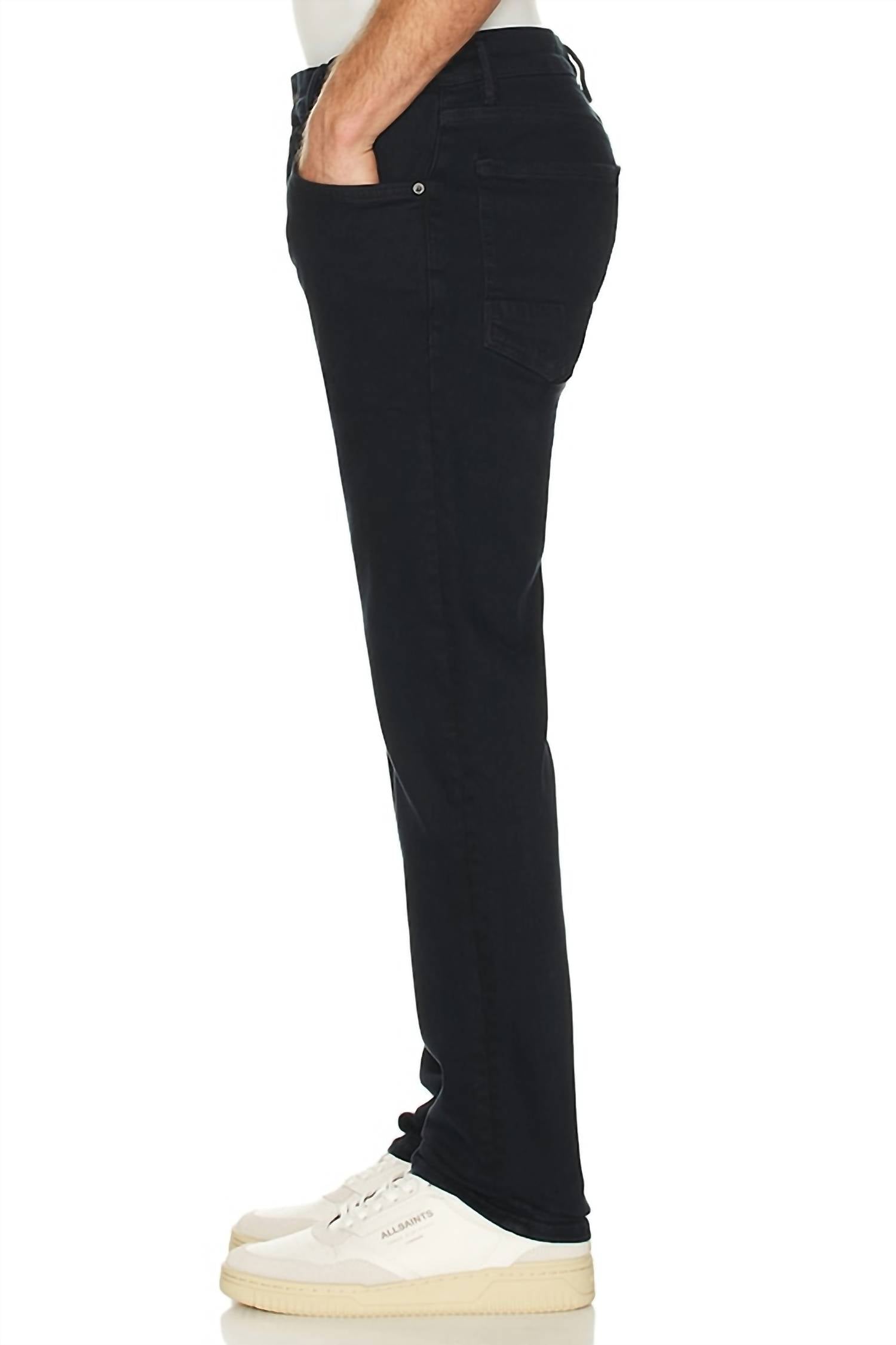 AllSaints Sid Slim Straight Jeans in blue black - men's jeans - detail view