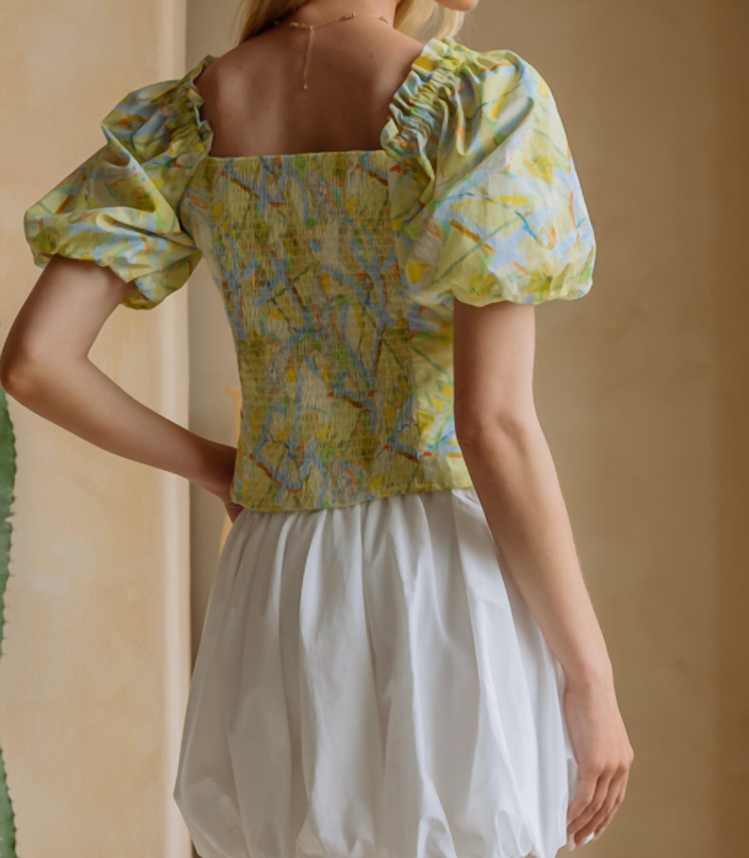 Skies Are Blue - Avani Puff Sleeve Top