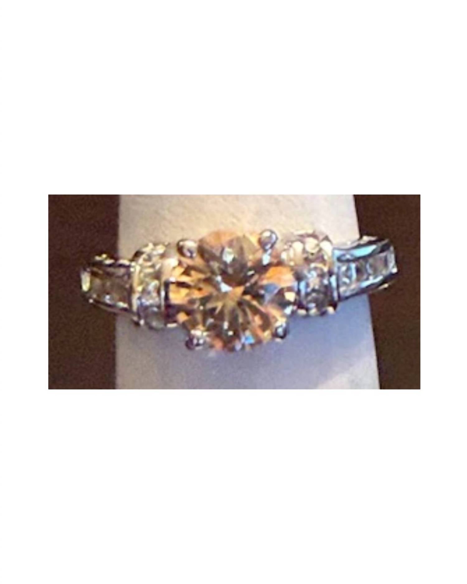 P & K Jewelry Women's Amber Stone With Cubic Zirconia Ring in silver - women's jewelry