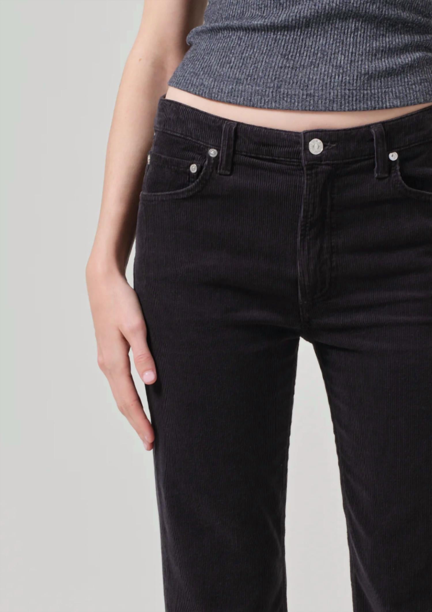 Citizens of Humanity Zurie Ankle Corduroy Jeans in cracked pepper - women's jeans - alternate view