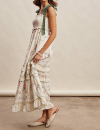 Listicle - Floral Smocked Tiered Maxi Dress