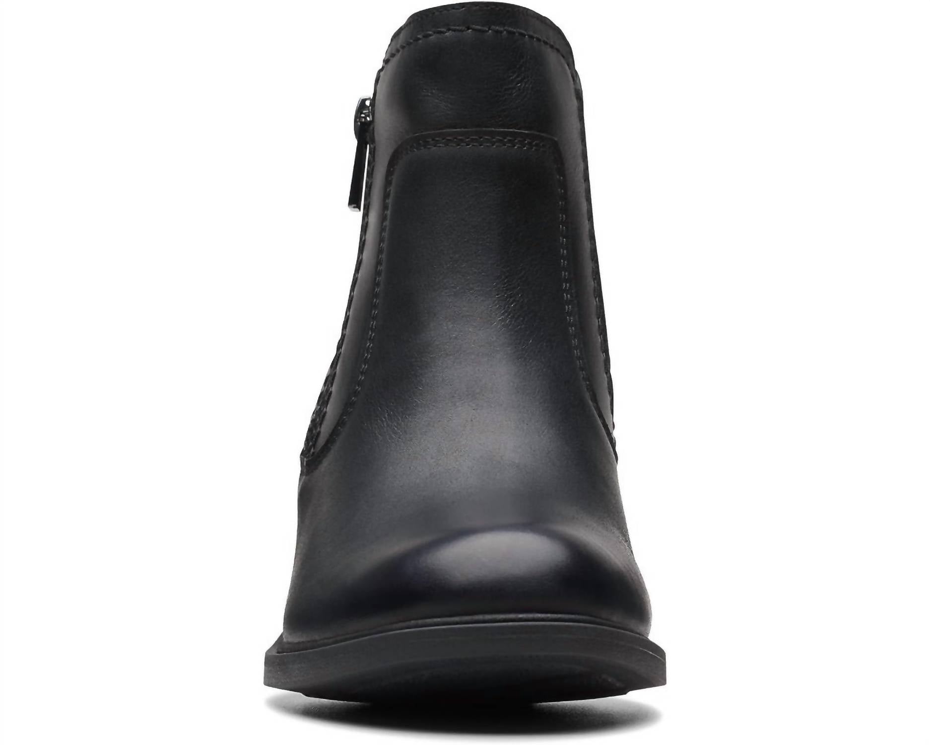 Clarks Women's Neva Zip Waterproof Boots in black leather - women's shoe - alternate view