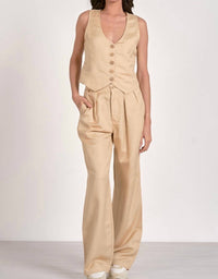 ELAN Callie Straight Leg Pants in khaki - women's pants - detail view