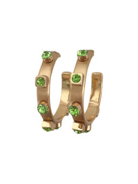 SMITH & CO Metal Hoop Earrings in gold green - women's jewelry