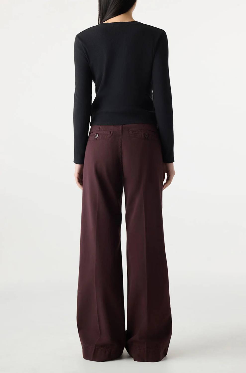 AMO Frida Trouser in aubergine 1 - women's pants - detail view
