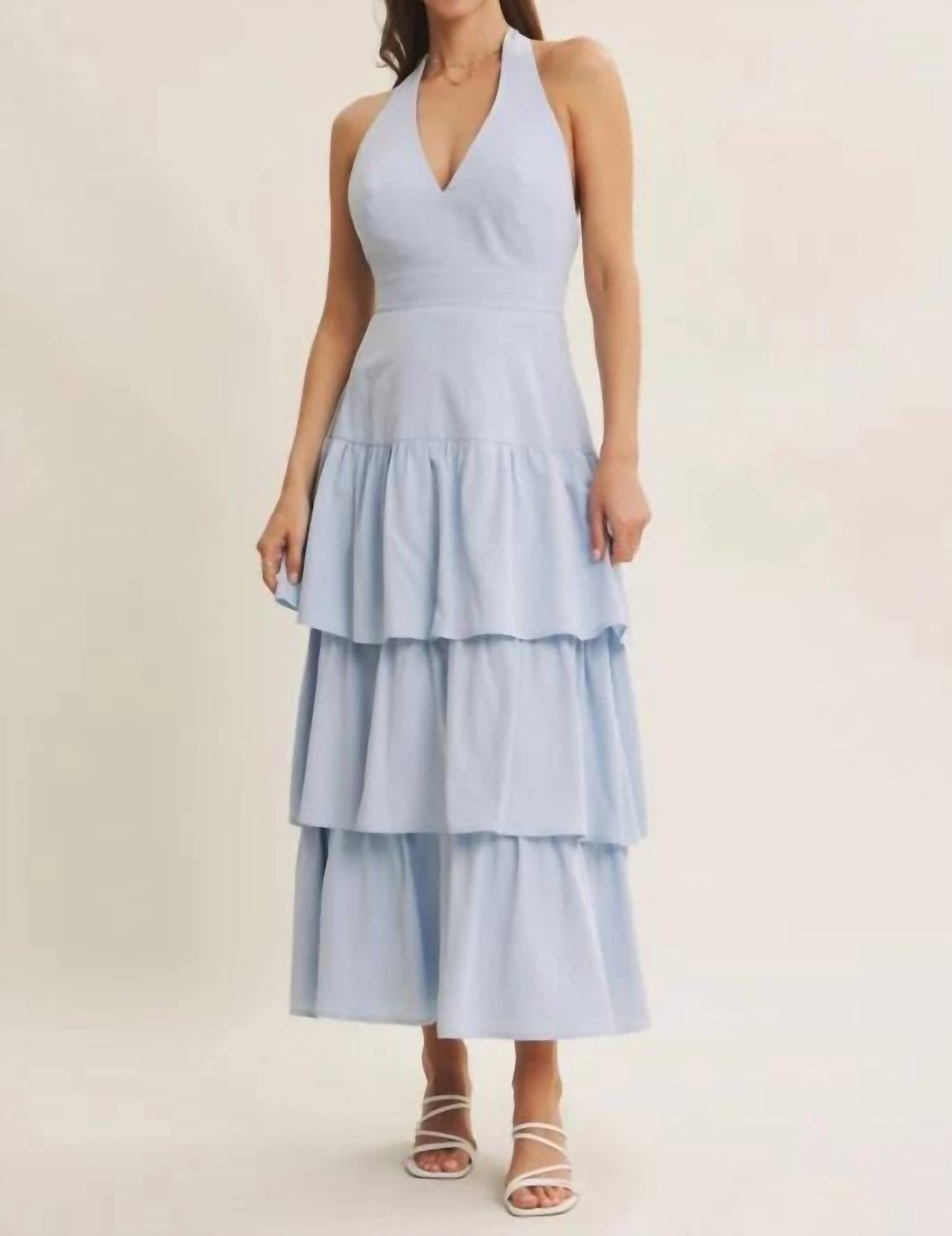 In February - Bridal Moment Cascade Tiered Ruffles Maxi Dress