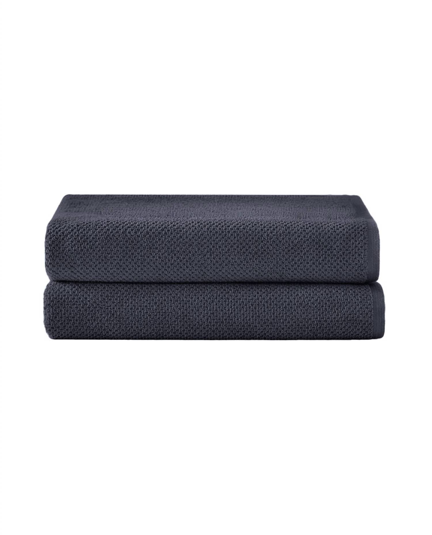 Under the Canopy Textured Organic 2 Piece Bath Towel Set in charcoal - item