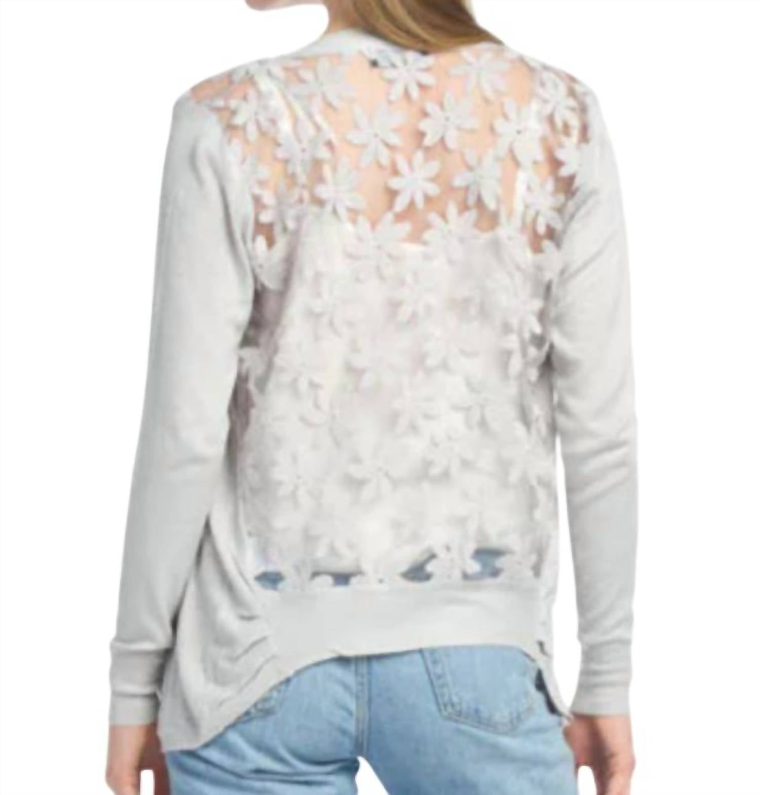 Papillon - Lace Back Long Sleeved Waterfall Cardigan