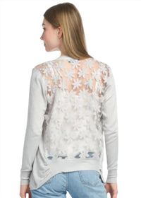 Papillon - Lace Back Long Sleeved Waterfall Cardigan