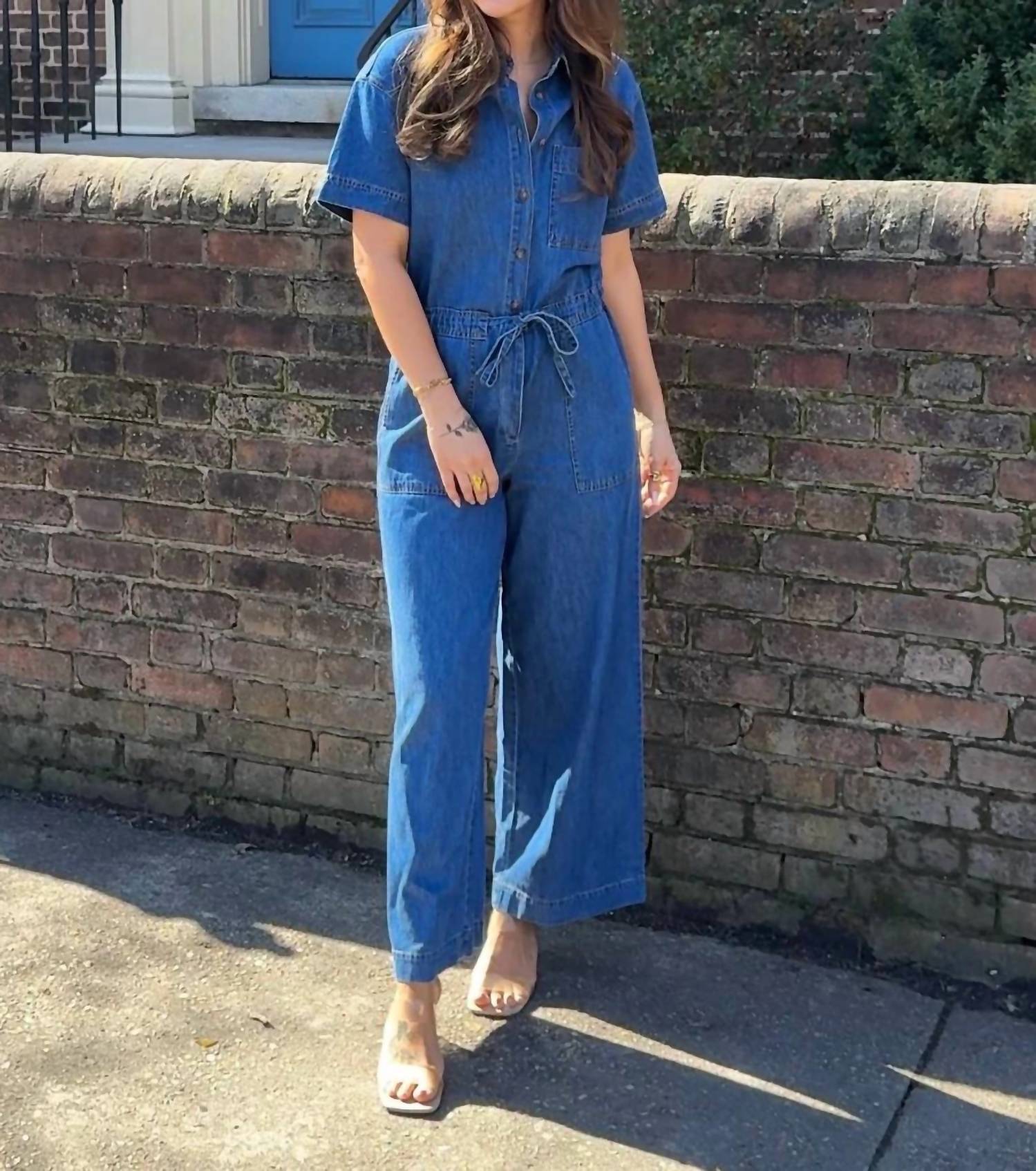 Z Supply - Elsie Denim Short Sleeve Jumpsuit